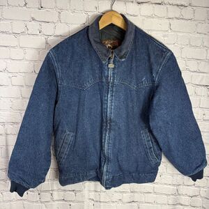Vintage Walls Western Wear Denim Quilted Jacket Size Large USA